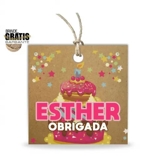 Tag aniversário quadrada