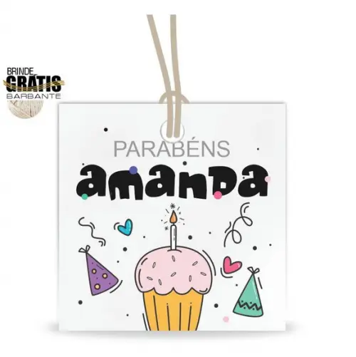 Tag aniversário quadrada