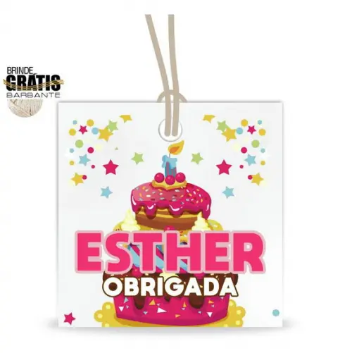 Tag aniversário quadrada