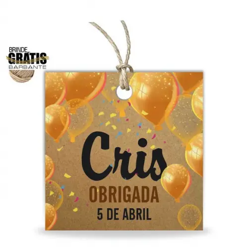 Tag aniversário quadrada