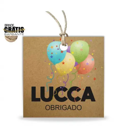 Tag aniversário quadrada
