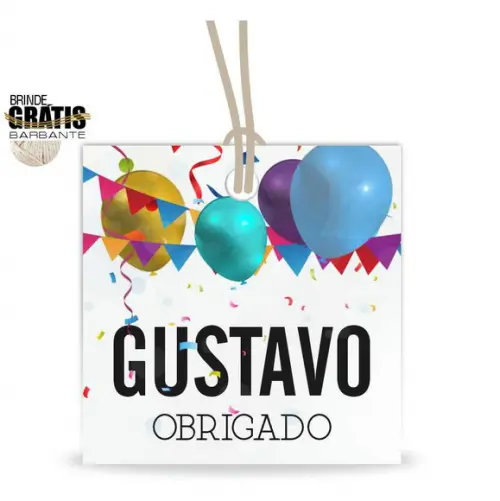 Tag aniversário quadrada