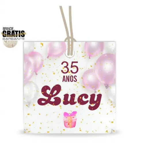 Tag aniversário quadrada