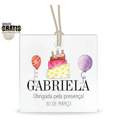 Tag Aniversário Quadrada