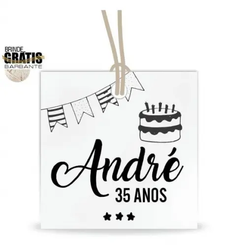 Tag Aniversário Quadrada