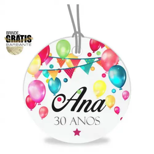 Tag aniversário redonda
