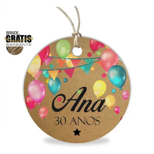 Tag aniversário redonda