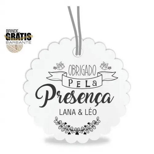 Tag casamento escalope agradecimento