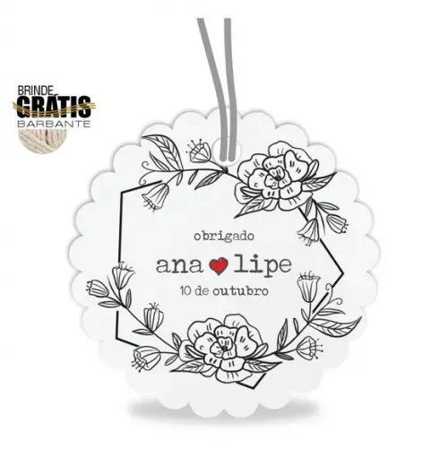 Tag casamento escalope floral