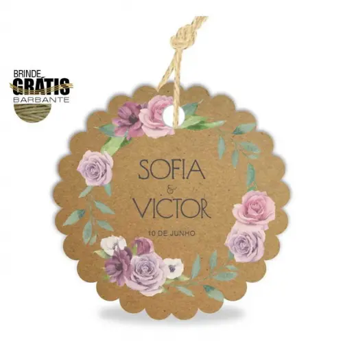 Tag casamento escalope floral