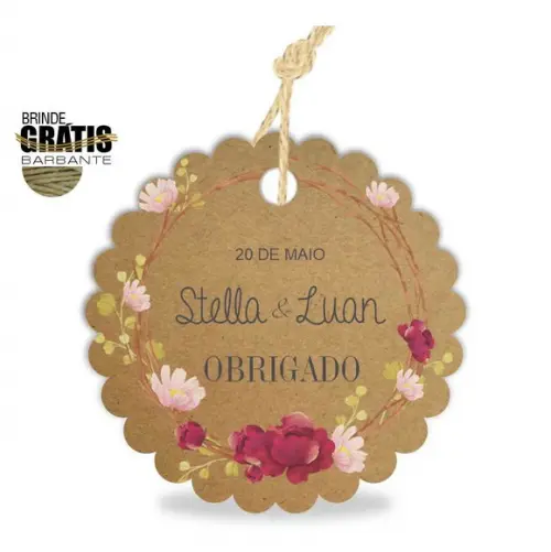 Tag casamento escalope floral