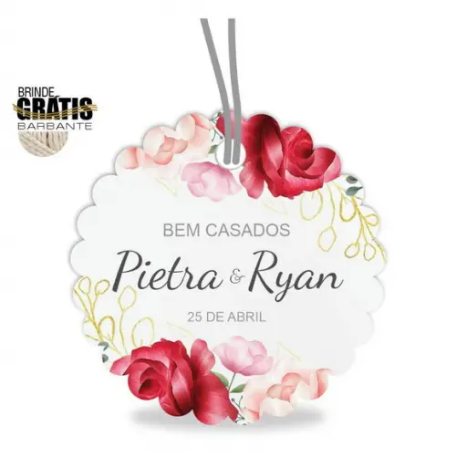 Tag casamento escalope floral