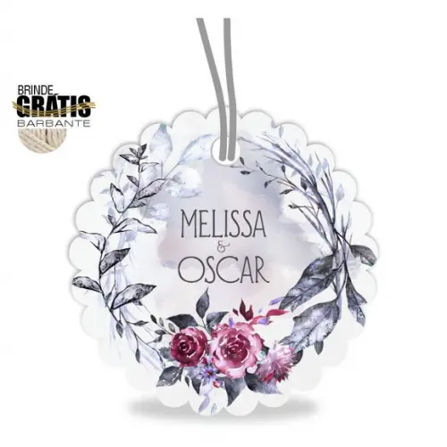 Tag casamento escalope floral