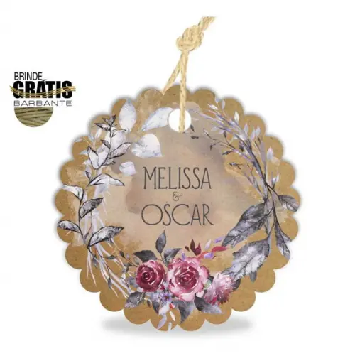 Tag casamento escalope floral