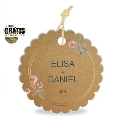 Tag casamento escalope floral