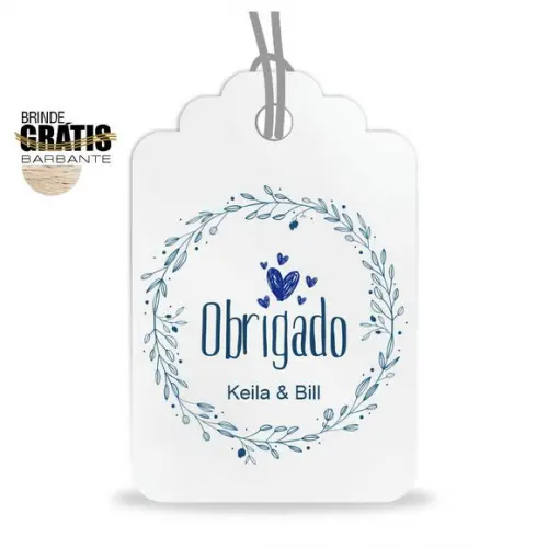 Tag casamento formato etiqueta agradecimento