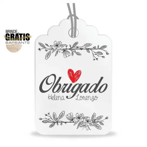 Tag casamento formato etiqueta agradecimento
