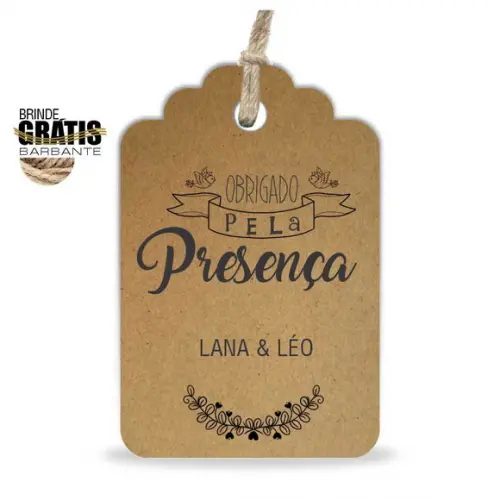 Tag casamento formato etiqueta agradecimento