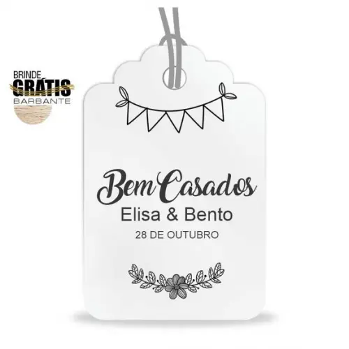 Tag casamento formato etiqueta bem-casados