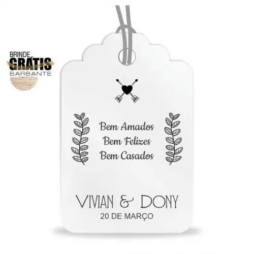 Tag casamento formato etiqueta bem-casados