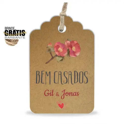Tag casamento formato etiqueta bem-casados