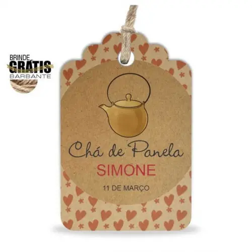Tag casamento formato etiqueta chá de panela