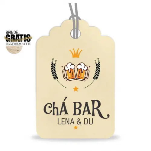 Tag casamento formato etiqueta chá bar