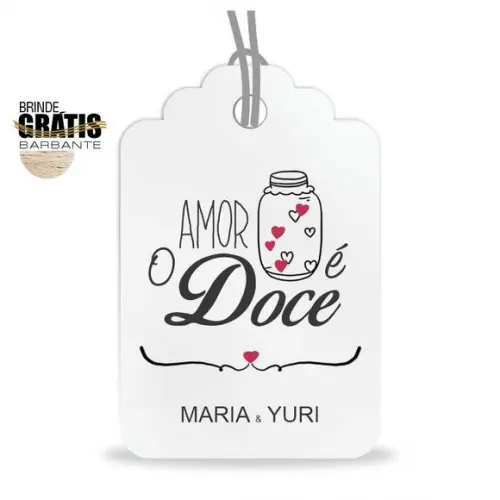 Tag casamento formato etiqueta doce amor