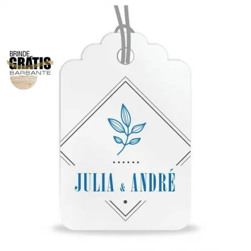 Tag casamento formato etiqueta floral