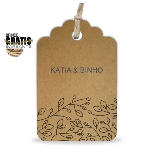 Tag casamento formato etiqueta floral