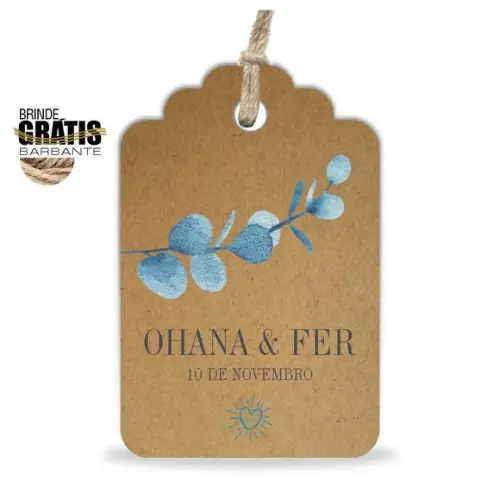 Tag casamento formato etiqueta floral