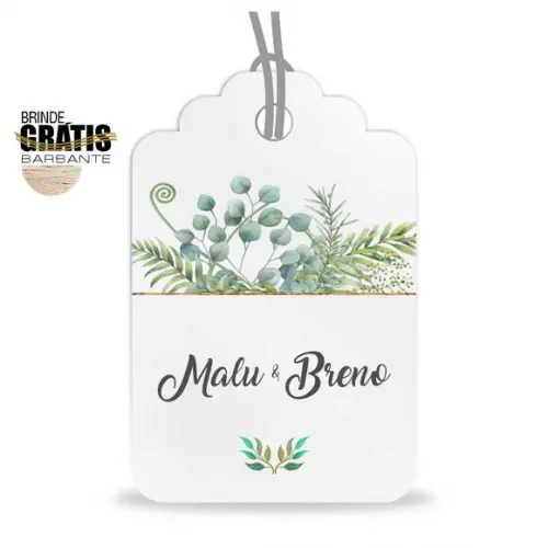 Tag casamento formato etiqueta floral