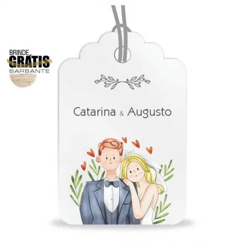 Tag casamento formato etiqueta noivinhos