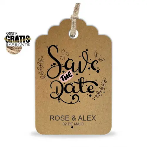 Tag Casamento Formato Etiqueta Save The Date