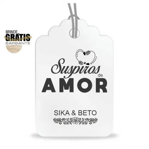 Tag casamento formato etiqueta suspiros de amor