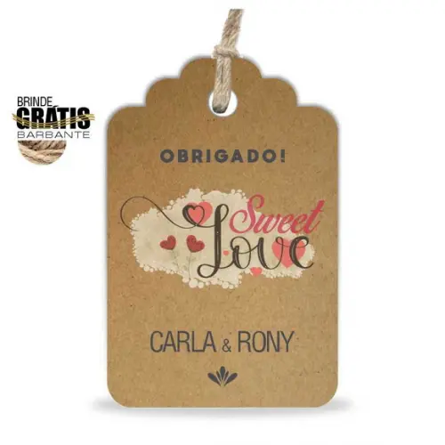 Tag casamento formato etiqueta sweet love