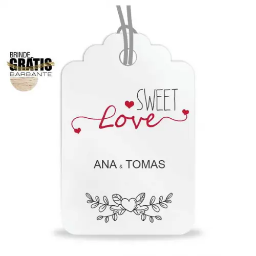 Tag casamento formato etiqueta sweet love