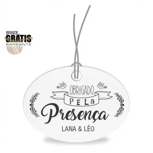 Tag casamento oval agradecimento