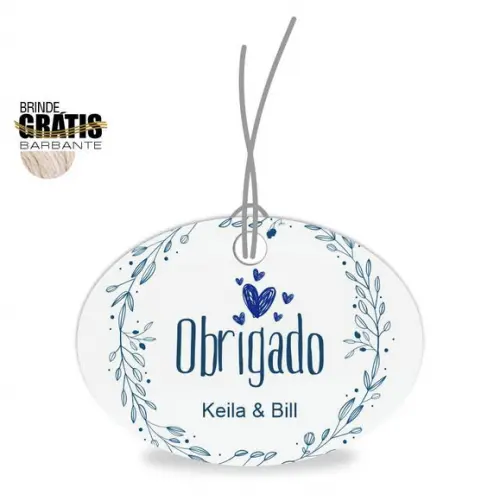 Tag casamento oval agradecimento