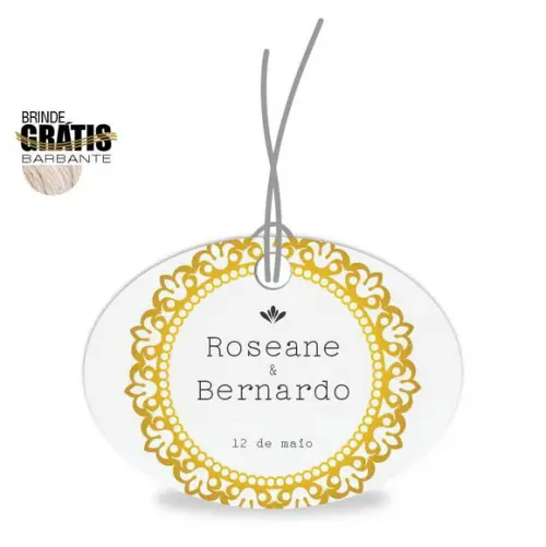 Tag casamento oval arabesco