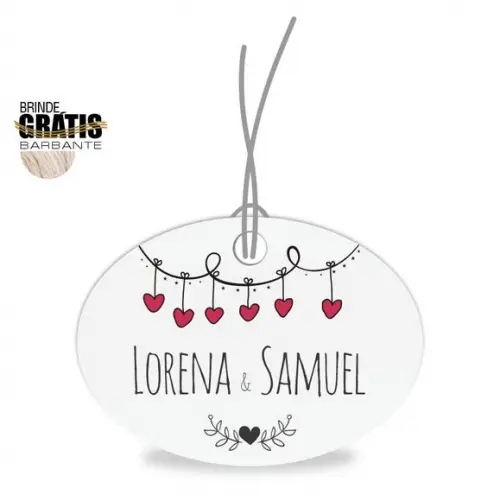 Tag casamento oval coração