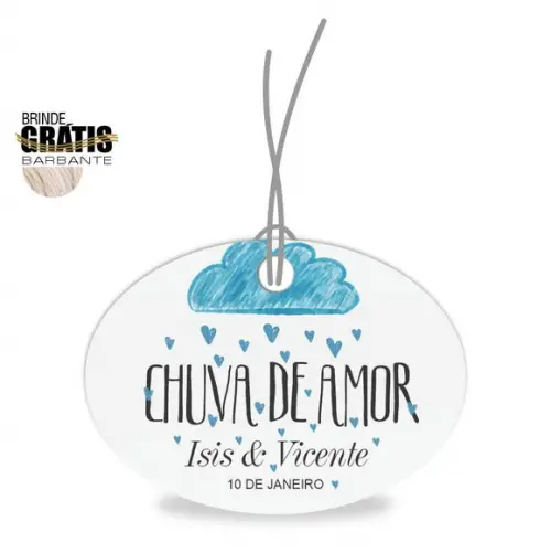 Tag casamento oval chuva de amor
