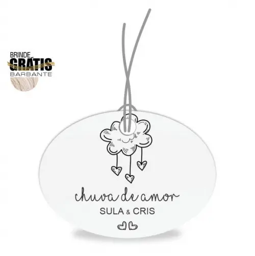 Tag casamento oval chuva de amor