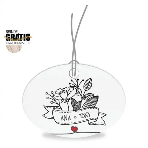 Tag casamento oval floral