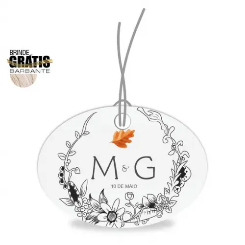 Tag casamento oval floral
