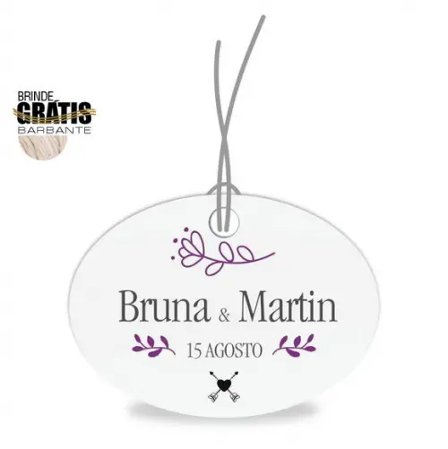 Tag casamento oval floral