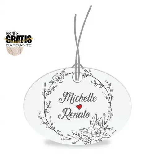 Tag casamento oval floral