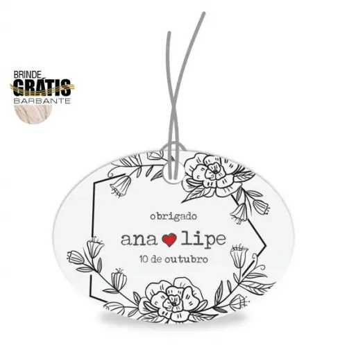 Tag casamento oval floral