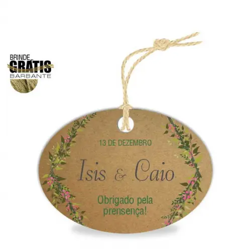 Tag casamento oval floral