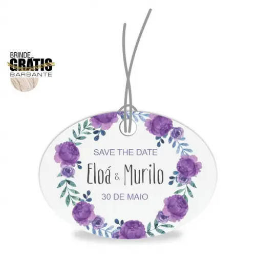 Tag casamento oval floral